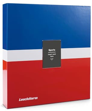 Leuchtturm 372286 TCG Album Pro - für 35 A4 Hüllen und 315 Sport Trading Cards Sammelkarten - Hardcover blau-weiß-rot - inkl. 5 Grande Pro Hüllen schwarz
