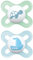 MAM Original Start Succhietto 0-2 Mesi (Set da 2), Ciuccio MAM 0-2 mesi con tettarella ortodontica in silicone, Kit da 2 accessori neonato con porta ciuccio sterilizzatore, Azzurro/Verde