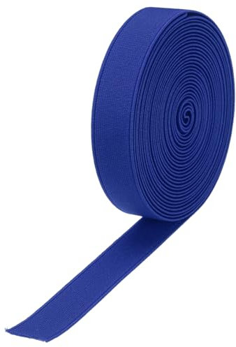 QUARKZMAN Cintas Elásticas para Coser 2cm 5 Yardas/15 Pies Azul Carrete de Elástico de Punto de Alta Elasticidad para Pelucas, Cinturones, Pantalones