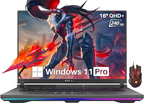 ASUS 2024 ROG Strix G16 Gaming Laptop, 14th Gen 24-Core i9-14900HX(24 Cores), GeForce RTX 4060 8GB GDDR6, 16 240Hz QHD+ Screen, 64GB DDR5, 4TB SSD, Backlit KB, Wi-Fi 6E, Win11 Pro, with Mouse