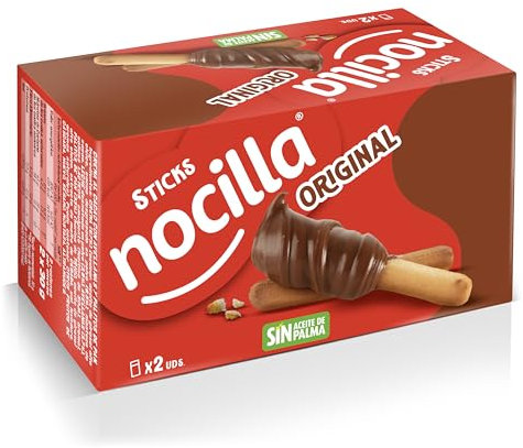 Nocilla, Sticks, Original, Palitos de Pan con Nocilla Original, sin Aceite de Palma - 2 Raciones de 30g - 60g