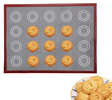 Tapis de cuisson pour choux à la crème, tapis de cuisson en silicone - Feuille de revêtement de four pour tapis de cuisson en silicone - Tapis de cuisson en silicone à impression double face antiadhés