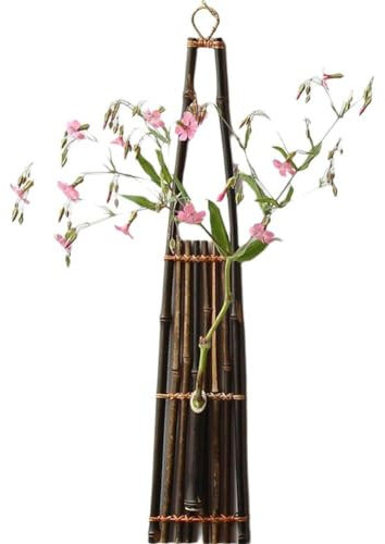 Dianzan Japanischer Bambus-wandpflanzer, Wandbehang-blumentopf, Zimmerpflanzenhalter, Wandvasen Für Trockenblumen, Röhrenvasen Für Das Wohnzimmer