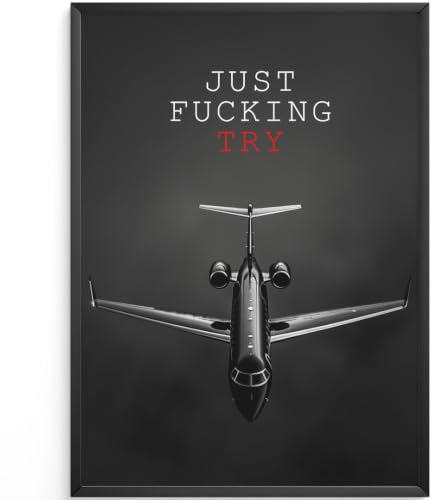 MJ-GRAPHICS® Motivationsbilder Flugzeug Motivation Jet Mood Poster Luxus Life Style, Motivationsbilder Büro, Kleiderraum Bild ohne Rahmen