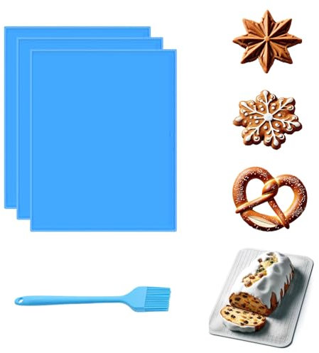 Silikon Dehydrator Blätter Antihaft Fruchtleder: Mit Silikonbürste Wiederverwendbares Dörrfolie Backmatte für Dörrautomat