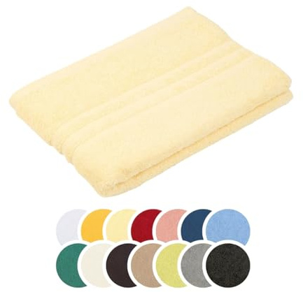 liebling Duschtuch, 100% Baumwolle, Serie Borkum, 70 x 140 cm, 60 Grad waschbar, trocknergeeignet, Farbe: vanille