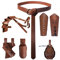 MVFEUIJ Halloween Mittelalter GüRtel Anzug, Wikinger Kleidung ZubehöR, Mittelalter Ritter Zubehör, Kostüm Zubehör 6 Set für Cosplay, Zauberer, Maskerade, Halloween (Braun)