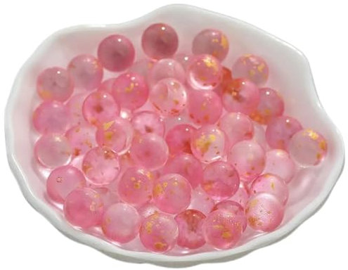 Glow In The Dark Murmeln 10 Stück 12 mm bunte leuchtende Glaskugeln, kleine Murmeln, for Zuhause, Vase, Aquarium, Dekor, DIY, handgefertigte Materialien, Schmuckzubehör Glasmurmeln(Pink-no hole)