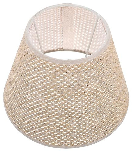 ULDIGI 1 Stück E27 Rattan Lampenschirm Glockenlampenschirme Schreibtischlampenschirm Korbgeflecht Tischlampenschirm Clip On Lampenschirme Lampenschirme Für Tischlampen Große Retro