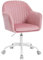 WOLTU Schreibtischstuhl, Bürostuhl ergonomisch, Homeoffice Stuhl höhenverstellbar, Schminkstuhl mit Armlehnen, Drehstuhl mit Rrollen, Samt Stuhl Metallrahmen, 150 kg belastbar, Rosa, BS166rs