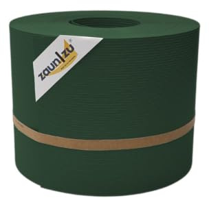 zaun|zu® Rille 35 Meter Rolle 19cm hoch | Sichtschutzstreifen PP für Doppelstabmatten UV-beständiger Sichtschutz | Zaunblende Made in Germany | Rillenstruktur Tannengrün 35m