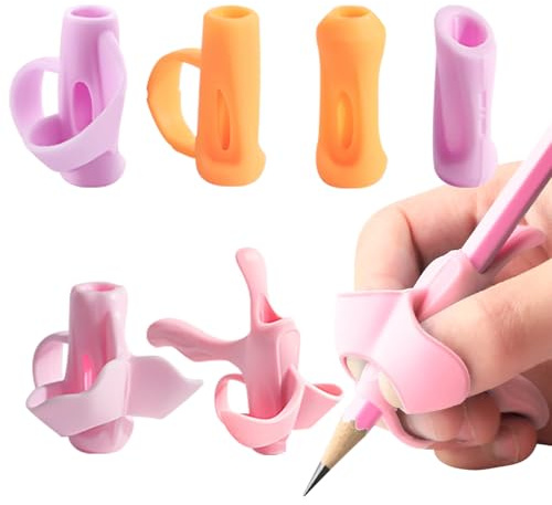 SoeUyd 6 Stück Stiftehalter Kinder - Stiftehalter Lernhilfe Griff Schreiben Lernstift Bleistift Griffe Kinder Stifthalter Stifthalter Schreibhilfe Griff Haltung Kind (Mehrfarbig)