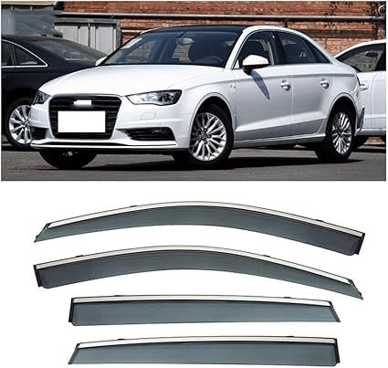 LIGPING Auto-Komfort-Windabweiser für Audi A3 Saloon 2014 2020, einfache Montage des Regenabweisers Klebeabweiser Autozubehör