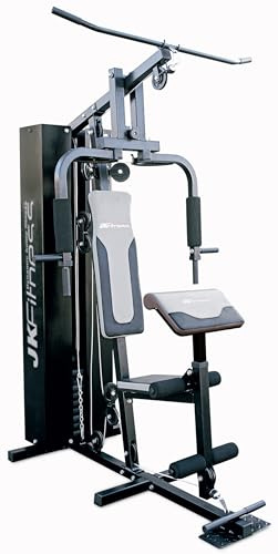 JK FITNESS Multifunktionsstation JK 6097 [70 kg Gewichtspack] | Kompaktes und solides Multigym-Station für zu Hause | Übungen für Chest Press, Butterfly, Beincurl, Low/High Pulley, Curl auf der Bank
