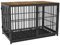 BingoPaw Hundekäfig Möbel XXL Hundeschrank: Hundebox XXL für Große Hunde 120cm, Modern Hundehaus TV Schrank Hundekiste mit Holz Beistelltisch und herausnehmbar Tablett, 120×77×81.5cm Schwarz