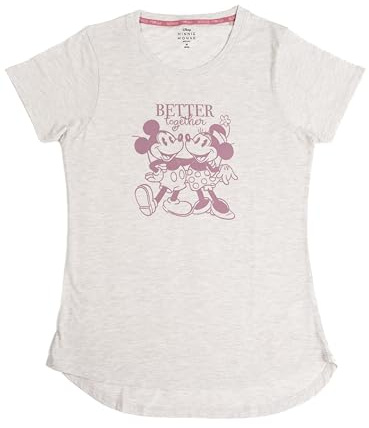 Disney Minnie Mouse T-Shirt für Damen - Better Together Oberteil Frauen Shirt Top Beige
