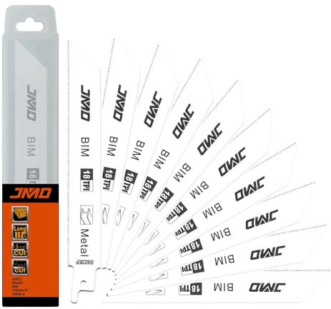 Lot de 10 lames de scie sauteuse 150 mm S922EF - Pour couper du bois, du plastique, des tuyaux en métal
