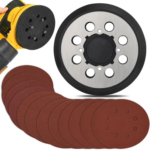 12 dischi abrasivi compatibili con levigatrice orbitale e dischi abrasivi DeWalt DWE6423, DWE6423K, DWE6421, DWE6421K, DCW210B, grana 100, 150, 180, 240, 320, 400