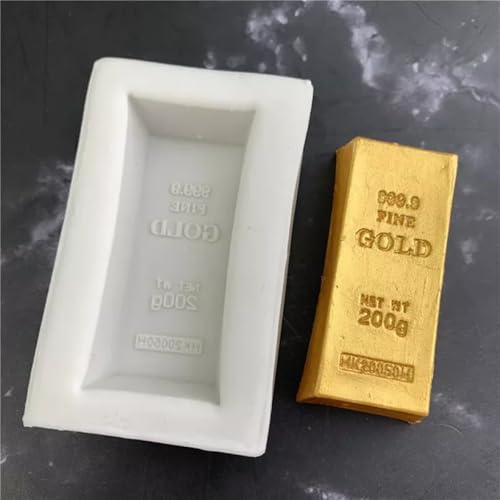 Formen zur Herstellung von Seifen, Goldbarren, Küche, Fondant, Kuchen, Backdekoration, Fondant, Dessert, Schokolade, Gips, Ton, Werkzeug, 7,5 x 4,3 cm
