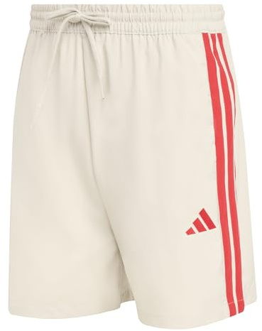 adidas Men's Essential Three Stripes Chelsea Base Short, Wonder Alumina/Pure Ruby, M