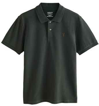 NEXT Herren Schmale Passform Slim Fit Piqué-Polohemd Olivgrün M
