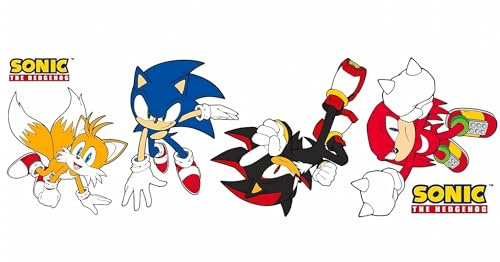 Themed - Sticker Mural Sonic the Hedgehog | Décoration Murale en Vinyle de Sonic, Tails, Knuckles et Shadow (120 cm x 30 cm)