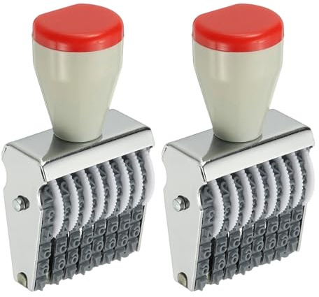 PATIKIL 2 Stück 8-Stellige Zahlenrollenstempel Verstellbarer Gummistempel | Veränderbares Numerisches Symbol, Bürodatum, Für Geschäfts Kreative Preisschilder
