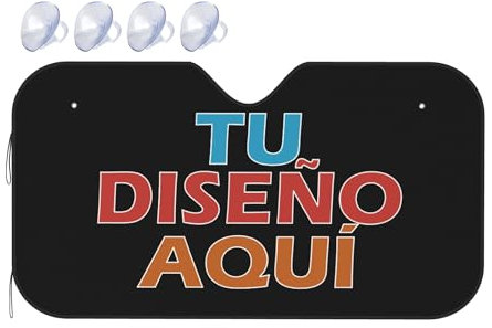 Parasol Personalizado Coche, Personalizada Diseña tu Logo, Foto o Texto Personalizado parasoles Coche Delanteros, bloquea los Rayos UV y Mantiene el vehículo Black 130cm x 70cm