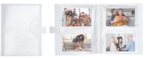sourcing map 2 Pocket Clear Photo Album, 80 Slots 5 Inch Card Photo Scrapbook with Snap Closure Photo Albums for Photos Pictures Postcards Cards Protect Storage, Transparent