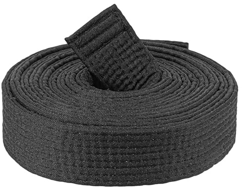 Classicseali Ceinture noire de 280 cm pour taekwondo, longue ceinture d'arts martiaux, 4 cm de large, ceinture de jiu jitsu en coton résistant, ceinture de karaté pour arts martiaux, judo, karaté et