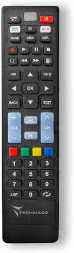 TECHMADE Telecomando Universale TV 3 In 1 - Configurazione Automatica | Gestisci Decoder, Televisione e Lettore DVD - 48 Tasti, Infrarossi - Compatibilità con le Frequenze più Utilizzate