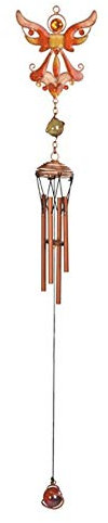 StealStreet SS-G-99367 Gem Kupferfarbenes Windspiel mit orangefarbenem fliegendem Engel, 57,1 cm