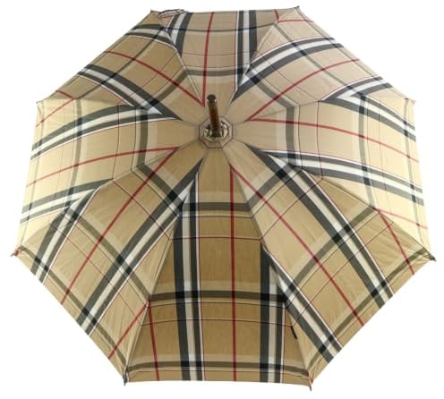 Knirps Regenschirm Chestnut Long Check Beige