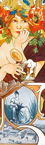 1art1 Alphonse Mucha Biere Von Der Maas, 1897, 1-Teilig Selbstklebende Fototapete Poster-Tapete 240x75 cm