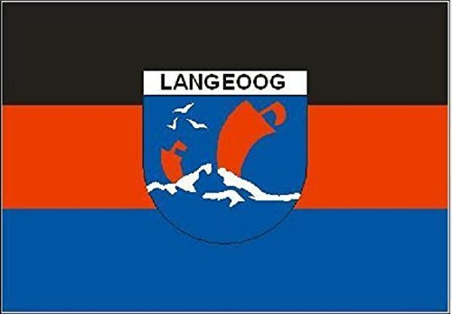 U24 Aufkleber Langeoog Flagge Fahne 8 x 5 cm Autoaufkleber Sticker