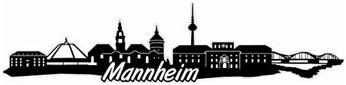 Samunshi® Mannheim Skyline Aufkleber Sticker Autoaufkleber City Gedruckt - 15x3,6cm schwarz
