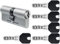 EVVA MCS Doppelzylinder mit 5 Design-Schlüssel schwarz, Länge (a/b) 36/66mm (c=102mm), einzigartige Magnet-Technologie, Not-u. Gefahrenfunktion BSZ, Modularbauweise SYMO, Aufbohr-, und Ziehschutz KZS