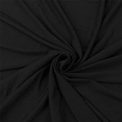 FabricLA Cotton Spandex Jersey Knit Fabric by The Yard 12OZ - 58/60 Inches (150 CM) Wide - Ultra Soft Cotton Spandex Blend - Use Our 4 Way Stretch Knit Fabric for Clothing - Black, 5 Continuous Yards