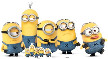 STAR CUTOUTS DESPICABLE ME Minions Group Pose Mischievous Life Size Cardboard Cut Out, Multi-Colour,92 x 170 x 92 cm