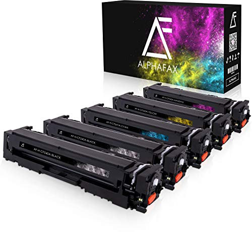 Alphafax 5X Toner ersetzt HP 203A CF540A CF541A CF542A CF543A 2X bk 1x CMY Multipack Schwarz Cyan Magenta Gelb