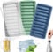 LessMo Paquete de 3 bandejas para cubitos de hielo, reutilizables de fácil liberación, silicona, con tapa extraíble antiderrames, 10 cavidades, sin BPA, ideal para deportes y botellas de agua, whisky,