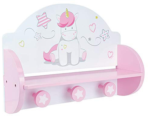 FUN HOUSE 713046 LICORNE Etagère Porte Manteau pour Enfant H.33 X L.45 X P.14 cm