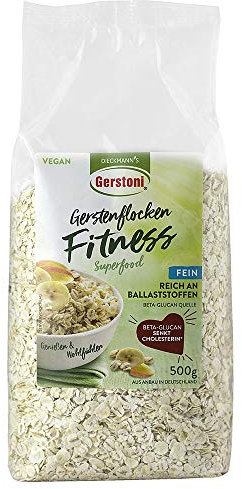 Gerstoni Fitnessflocken fein 500g, mild-nussige Gerstenflocken in PREMIUM-QUALITÄT für Gesundes Frühstück, Kochen und Backen mit Beta-Glucan