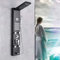 Panneau de douche cascade noire avec système de massage pour baignoire avec bec de douche et colonne de douche avec affichage de la température