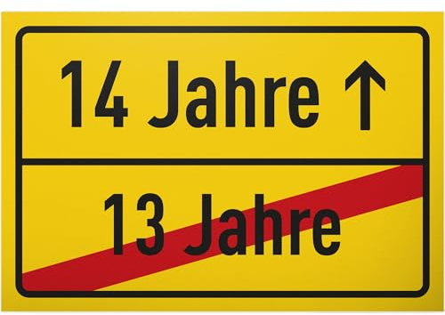 DankeDir! Ortsschild Ortstafel - Schild - 14er Geburtstagsgeschenk Geschenk 14 Jahre 14. Geburtstag Jungen & Mädchen Teenie - Teenager Vierzehnter Partydeko Geschenkidee Geburtstagsdeko