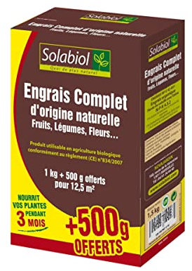 Solabiol Engrais Complet, Etui de 1kg + 500g offerts