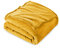 FARFALLAROSSA Kuscheldecke Flauschig 130 x 160 cm - Klein Fleecedecke Sofa Decken Couchdecke - Oeko-TEX - Super Weiche Fleecedecke als Sofaüberwurf - Wohndecke Gold