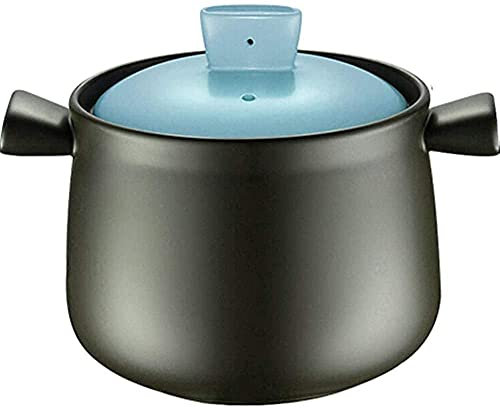 ZHEYANG Cocottes Casserole Pot Pot à ragoût en Terre Cuite Casserole en céramique Pot en Argile pour la Cuisson - Nutrition délicieuse,Durable,capacité 3,5L-capacité 3,5L_Blue Cocotte Inductio