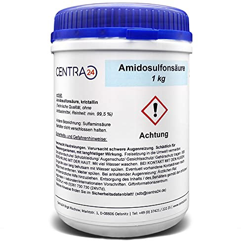 Centra24 Amidosulfonsäure 1kg Reinheit min. 99,5%, Entkalker, Sulfaminsäure, Sulfamidsäure, Sulfamsäure, Küche, Haushalt, Labor