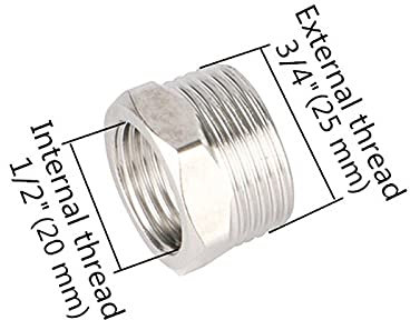 XinYuan Raccords de tuyauterie Acier Inoxydable 1/23/4 BSP Fil Fil Femelle à 3/41 Adaptateurs de Filetage mâle de 41 Connecteurs de raccords de tuyaux filetés Plastique (Color : Silver)